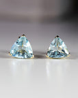 14k Gold Trillion Blue Topaz Earrings - Melt'm Jewelry