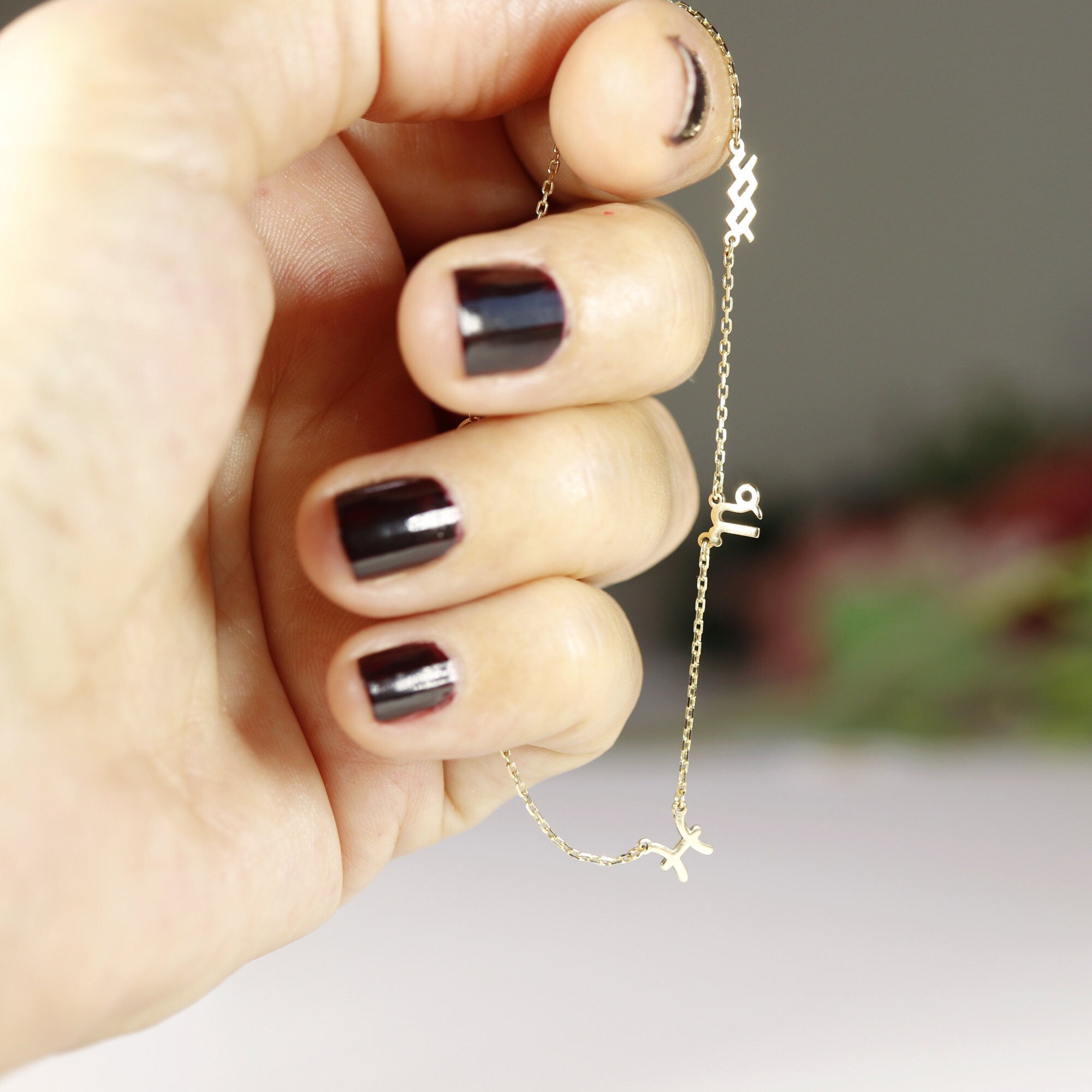 14k Solid Gold Zodiac Bracelet