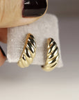 Croissant Dome Earrings 14k Gold
