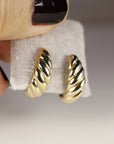 Croissant Dome Earrings 14k Gold - Melt'm Jewelry