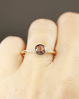 Dainty Pink Tourmaline Ring, 14k Solid Gold Blush Solitaire Ring With Diamonds - Melt'm Jewelry