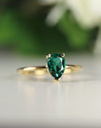 Pear Cut Emerald Ring 14k Gold