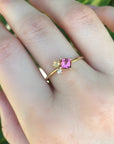 Opal Tourmaline and Diamond Cluster Engagement Ring