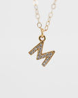 Genuine Diamond Initial Necklace 14k Gold