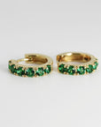 Emerald Hoop Earrings 14k Gold