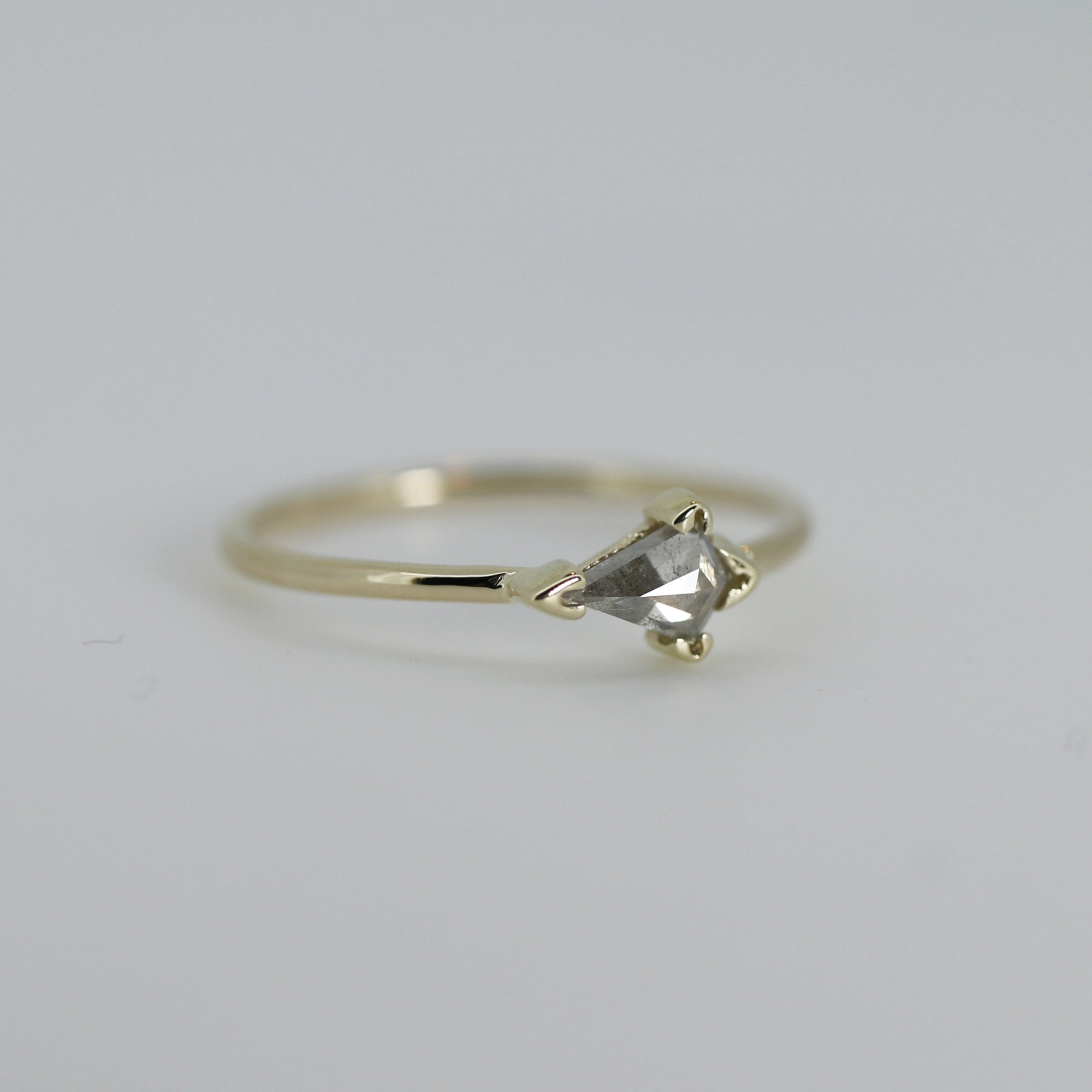 Salt and Pepper Kite Diamond Ring