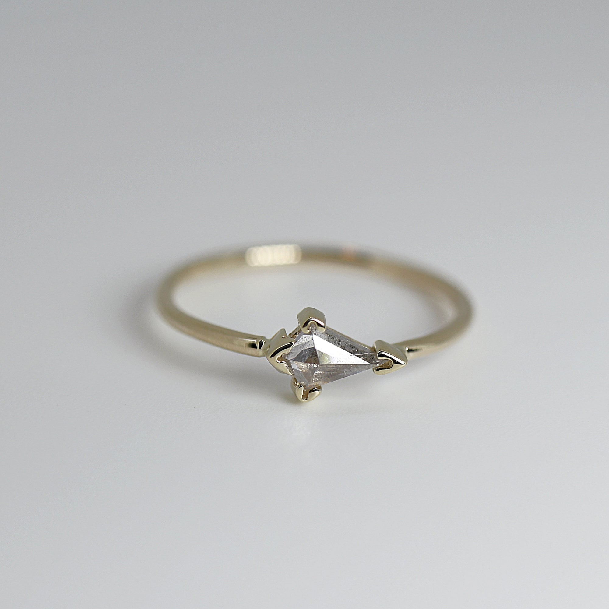 Salt and Pepper Kite Diamond Ring