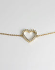 Diamond Heart Bracelet in 14k Gold