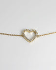 Diamond Heart Bracelet in 14k Gold
