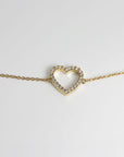 Diamond Heart Bracelet in 14k Gold