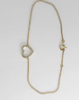 Diamond Heart Bracelet 14k Solid Gold