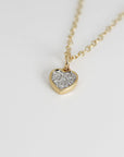 Diamond Heart Necklace 14k Solid Gold 6 Genuine Natural Diamonds Pave Cluster