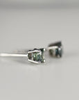 Teal Green Montana Sapphire Stud Earrings in 14k Gold - Melt'm Jewelry