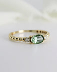 Diamond & Oval Tourmaline Engagement Ring - Melt'm Jewelry