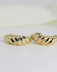 Croissant Dome Earrings 14k Gold - Melt'm Jewelry
