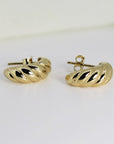 Croissant Dome Earrings 14k Gold
