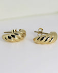 Croissant Dome Earrings 14k Gold