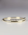 Diamond Wedding Band 14k Gold, Stackable Wedding Rind
