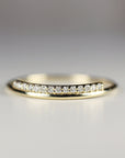 Diamond Wedding Band 14k Gold, Stackable Wedding Rind
