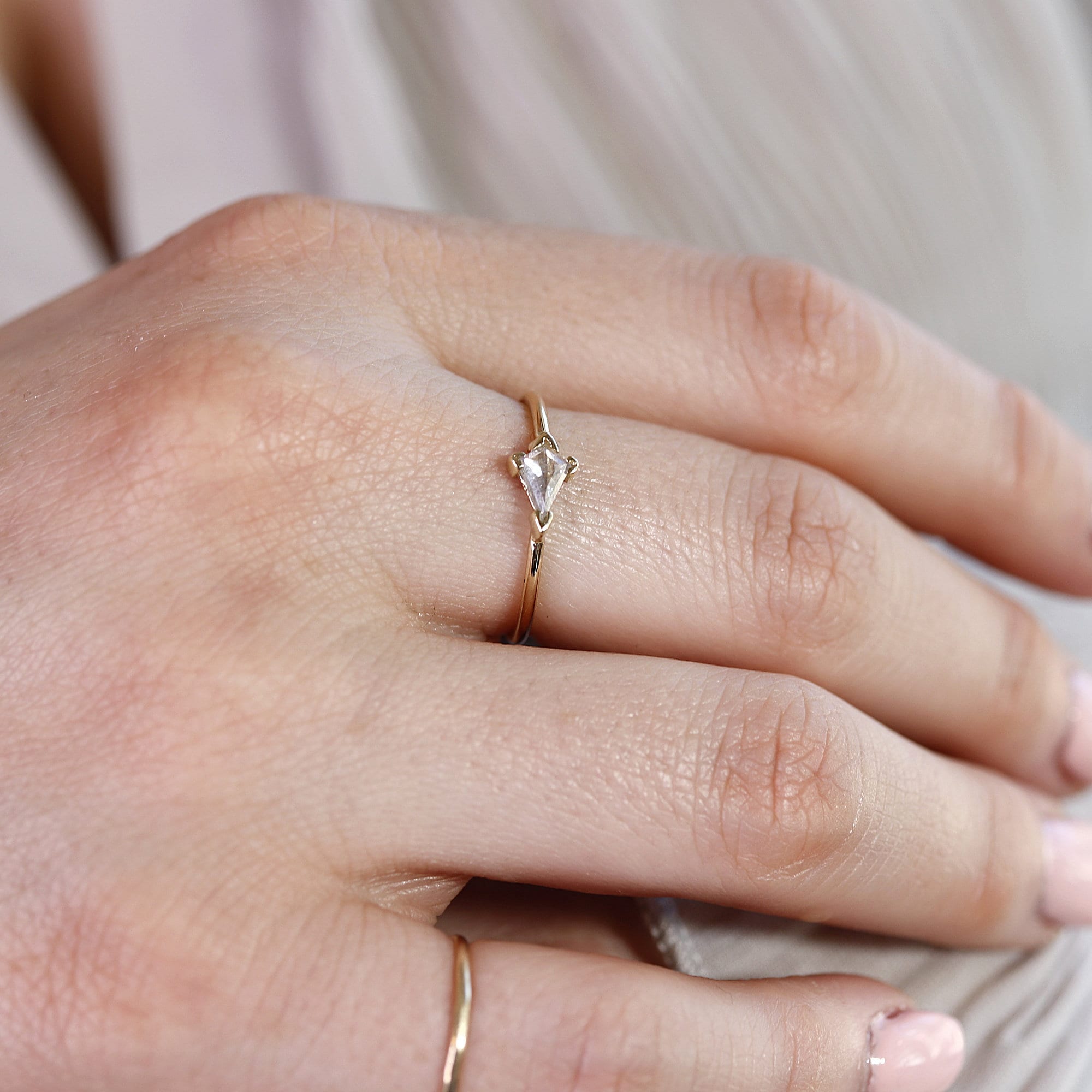 Salt and Pepper Kite Diamond Ring