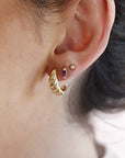 Croissant Dome Earrings 14k Gold