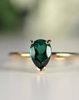 Pear Cut Emerald Ring 14k Gold