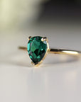 Pear Cut Emerald Ring 14k Gold
