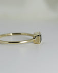 Bezel Set Green Tourmaline Ring, Emerald Cut Tourmaline Ring