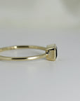 Emerald Cut Bezel Set Green Tourmaline Ring in 14k Gold