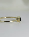 Emerald Cut Bezel Set Green Tourmaline Ring in 14k Gold - Melt'm Jewelry