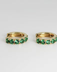 Emerald Hoop Earrings 14k Gold