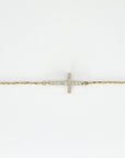 14k Gold Diamond Cross Bracelet