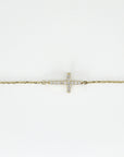 14k Gold Diamond Cross Bracelet