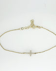 14k Gold Diamond Cross Bracelet