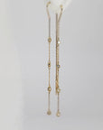 Diamond By The Yard Earrings, 14k Gold Diamond Threader Earrings - Melt'm Jewelry