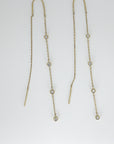 Diamond By The Yard Earrings, 14k Gold Diamond Threader Earrings - Melt'm Jewelry