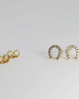 Diamond Horseshoe Earrings in 14k Yellow Gold