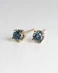 Blue Diamond Earrings 14k Gold