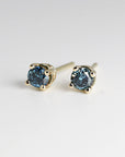 Blue Diamond Earrings 14k Gold (SINGLE or PAIR) - Melt'm Jewelry
