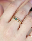 Diamond & Oval Tourmaline Engagement Ring