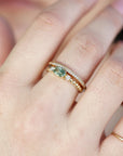 Diamond & Oval Tourmaline Engagement Ring - Melt'm Jewelry