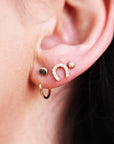 Diamond Horseshoe Earrings in 14k Yellow Gold