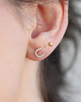 Diamond Horseshoe Earrings in 14k Yellow Gold