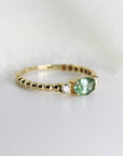 Diamond & Oval Tourmaline Engagement Ring