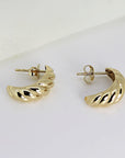 Croissant Dome Earrings 14k Gold