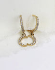 Diamond Moon Hoop Earrings (SINGLE or PAIR)
