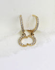Diamond Moon Hoop Earrings (SINGLE or PAIR)
