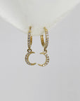 Diamond Moon Hoop Earrings (SINGLE or PAIR)