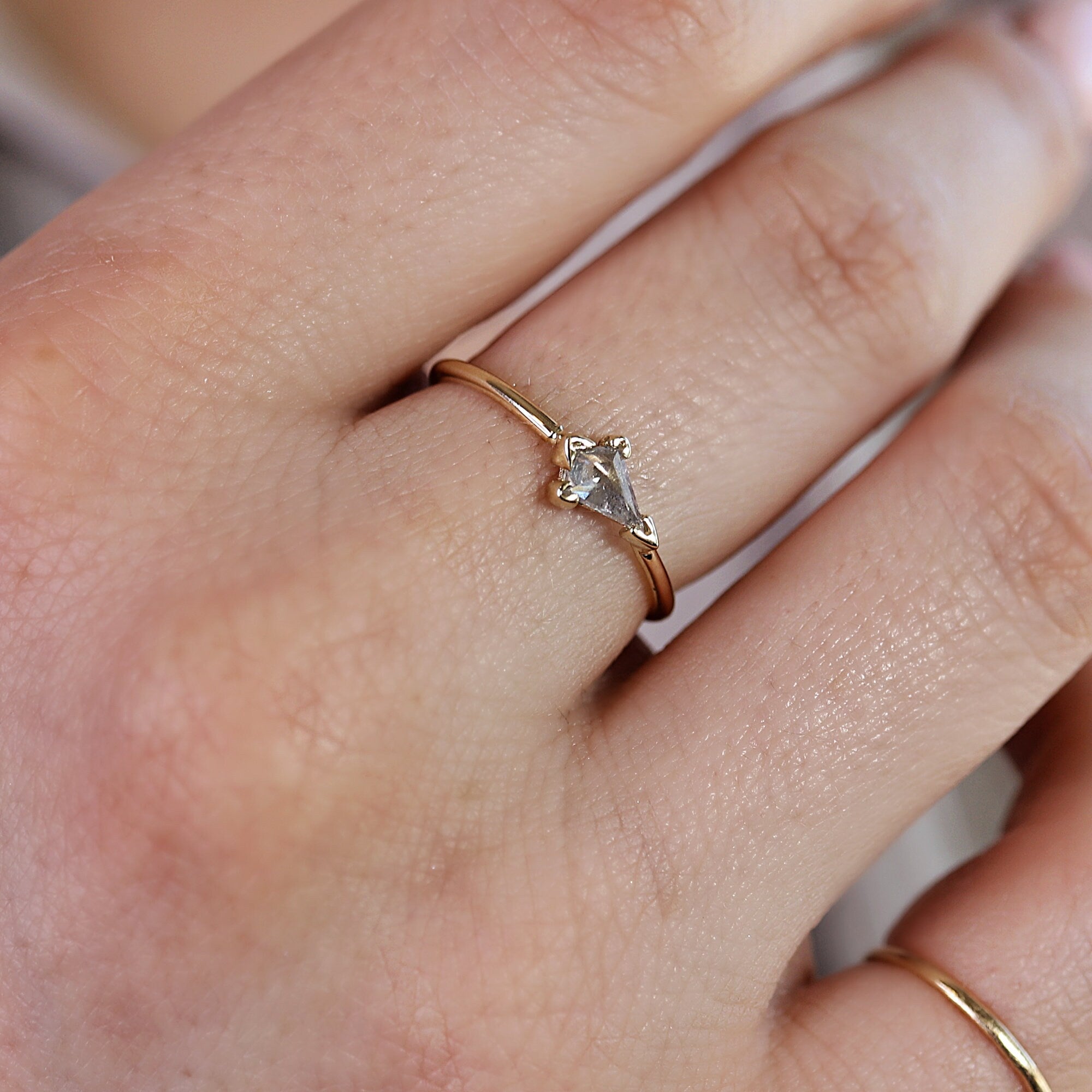 Salt and Pepper Kite Diamond Ring