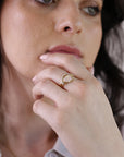 14k Gold Opal and Diamond Ring